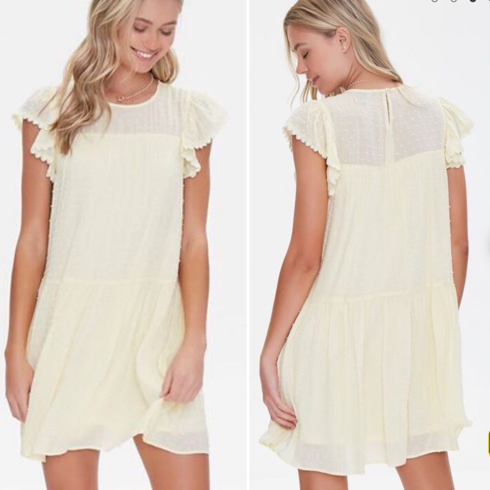 FOREVER 21 CLIP DOT SHIFT MINI DRESS